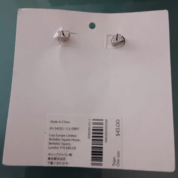 BANANA REPUBLIC Mod/Contemporary Silver Blue & Light Blue Drop Earrings**NEW! - Picture 6 of 6